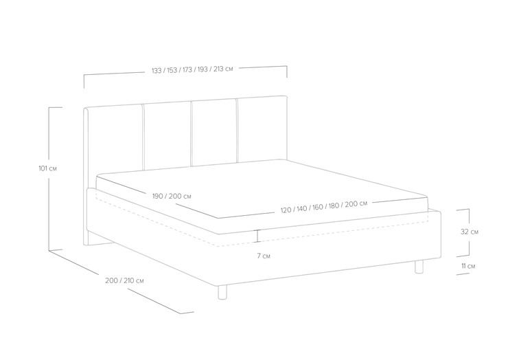 Кровать с подъемным механизмом Prato 200х200 в Симферополе - изображение 7
