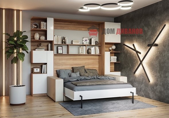 Кровать-шкаф с диваном Дина, 1400х2000 в Симферополе - изображение