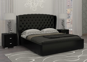 Кровать Dario Grace 140x200, Экокожа (Черный) в Симферополе
