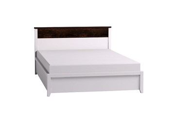 Кровать полутороспальная Норвуд 33 с гибкими ламелями металл, Белый-Орех шоколадный в Симферополе