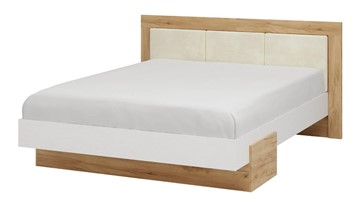 Спальная кровать Тоскана 1400 (Дуб крафт золотой/Белый поры глубокие) с основанием в Симферополе