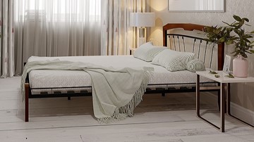 Спальная кровать Муза 4 Лайт, 1600, черный/махагон в Симферополе