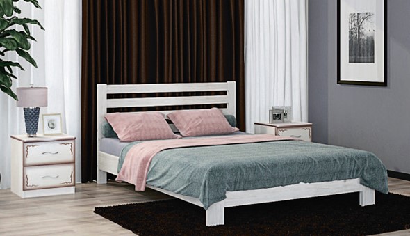 Кровать двуспальная Вероника (Белый Античный) 160х200 в Симферополе - изображение