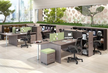 Комплект офисной мебели Xten для двух сотрудников с тумбочками в Симферополе - предосмотр 1