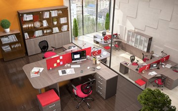 Офисный комплект мебели Xten с большим шкафом для документов для 2 сотрудников в Симферополе - предосмотр 3