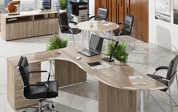 Комплект офисной мебели Wave 2, рабочий стол и конференц-стол в Симферополе
