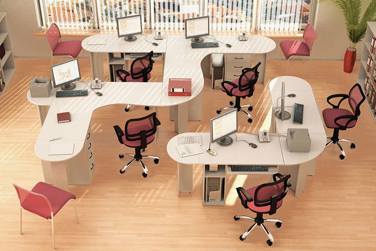Офисный набор мебели Классик для 5 сотрудников в Симферополе - изображение
