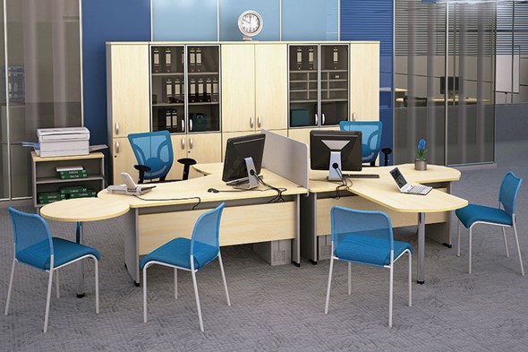 Офисный набор мебели Boston для 2 сотрудников по работе с клиентами в Симферополе - изображение