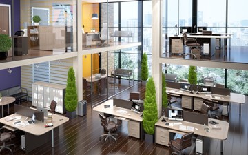 Офисный набор мебели Xten в опенспэйс для четырех сотрудников в Симферополе