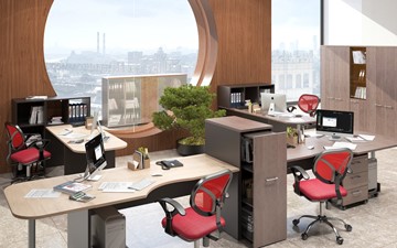 Офисный комплект мебели Xten, для двух сотрудников с тумбой в Симферополе