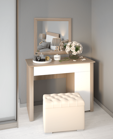 Стол туалетный Глэдис М28 (Шимо светлый/Белый текстурный) в Симферополе - изображение 2