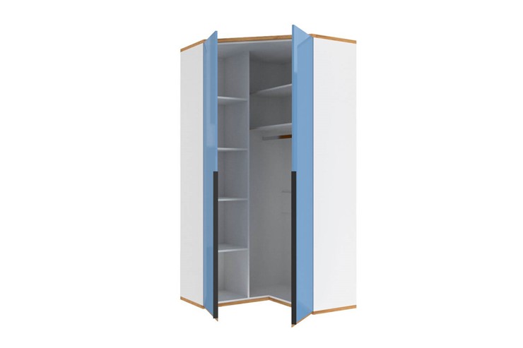 Угловой шкаф Урбан 528.060, белый/капри синий в Симферополе - изображение 2