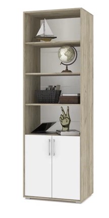 Распашной шкаф О21, Серый дуб - Белый в Симферополе - изображение