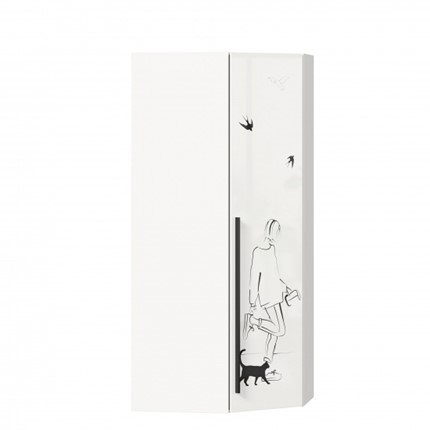 Шкаф угловой Джоли 45 ЛД 535.030, Серый шелк в Симферополе - изображение