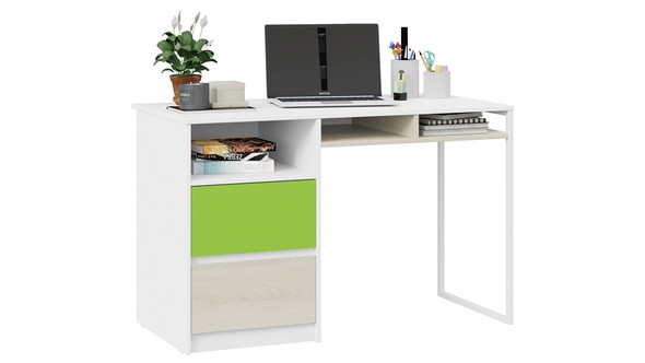 Письменный стол Сканди СМ-386.15.02-20 (Дуб Гарден, Белая, Зеленый) в Симферополе - изображение