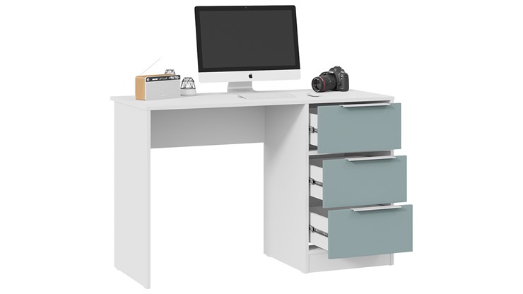 Стол письменный Марли Тип 1 (Белый/Серо-голубой) в Симферополе - изображение 1