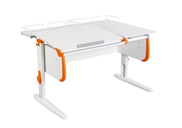 Растущий стол 1/75-40 (СУТ.25) + Polka_z 1/600 (2шт) белый/серый/Оранжевый в Симферополе