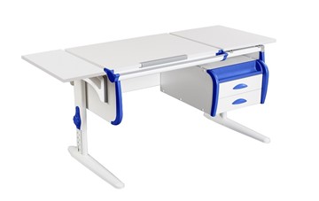 Детский стол-трансформер 1/75-40 (СУТ.25) + Polka_b 1/550 + Tumba 3 белый/белый/Синий в Симферополе