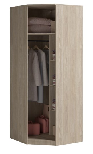 Угловой шкаф Светлана, с зеркалом, белый/дуб сонома в Симферополе - изображение 1