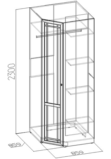 Шкаф угловой Sherlock 63+ фасад стандарт, Дуб Сонома в Симферополе - изображение 2