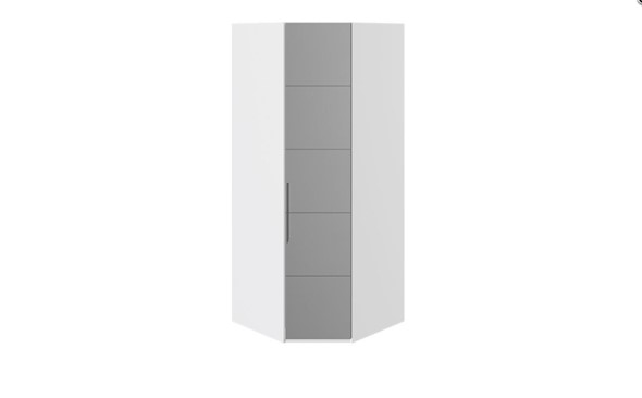 Распашной угловой шкаф Наоми с зеркальной правой дверью, цвет Белый глянец СМ-208.07.07 R в Симферополе - изображение