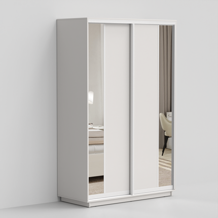 Шкаф двухдверный ЭКО-Вера 220х120х60, Белый матовый/белый глянец в Симферополе - изображение
