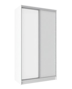Шкаф 2-х створчатый 1200 Домашний Зеркало/ЛДСП, Белый в Симферополе