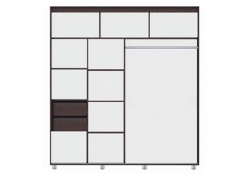 Шкаф 2-х створчатый Комфорт №12 2.0 с фигурными зеркалами, Венге в Симферополе - предосмотр 1