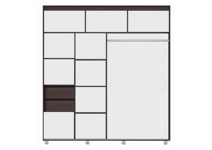 Шкаф 2-х створчатый Комфорт №12 2.0 с фигурными зеркалами, Венге в Симферополе - изображение 1