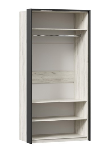 Шкаф 2х-дверный Техно с паспарту, Дуб крафт белый в Симферополе - изображение 2