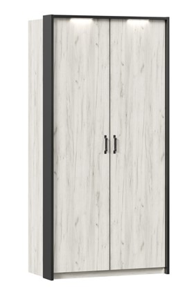 Шкаф 2х-дверный Техно с паспарту, Дуб крафт белый в Симферополе - изображение