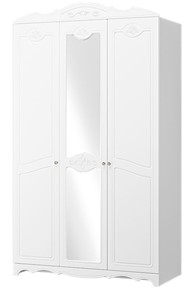 Шкаф трехдверный в спальню Лотос ШР-3 (Белый) 1 зеркало в Симферополе