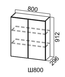 Навесной кухонный шкаф Модус, Ш800/912, цемент темный в Симферополе