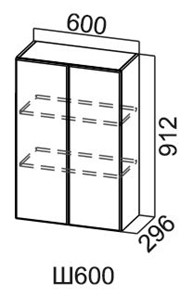 Шкаф навесной Модус, Ш600/912, галифакс в Симферополе