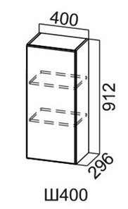 Настенный шкаф Модус, Ш400/912, цемент светлый в Симферополе