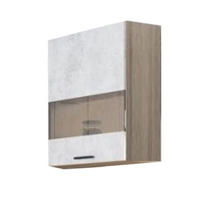 Кухонный шкаф со стеклом Модус, Ш400с/720, цемент светлый в Симферополе - предосмотр 3