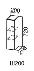 Шкаф навесной Модус, Ш200/720, галифакс в Симферополе