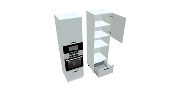 Кухонный шкаф-пенал П7 3, Белое гладкое Ламарти/Белый в Симферополе