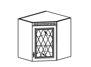 Шкаф кухонный Веста настенный угловой со вставкой из стекла 718*600*600 мм в Симферополе