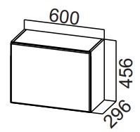 Настенный шкаф на кухню Стайл, ШГ600/456 горизонтальный, МДФ в Симферополе - предосмотр