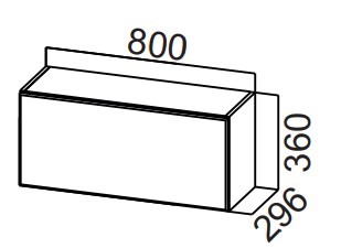 Кухонный навесной шкаф Стайл, ШГ800/360 горизонтальный, МДФ в Симферополе
