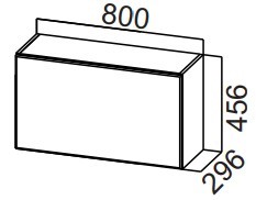 Навесной кухонный шкаф Стайл, ШГ800/456 горизонтальный, МДФ в Симферополе