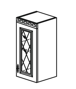 Шкаф кухонный Веста настенный однодверный с полкой со вставкой из стекла 718*300*323мм в Симферополе