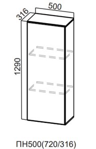 Настенный шкаф-пенал Модерн New, ПН500(720/316), МДФ в Симферополе
