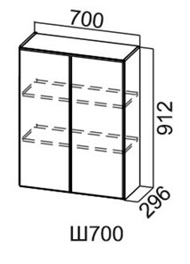 Кухонный навесной шкаф Модус, Ш700/912, цемент светлый в Симферополе - предосмотр