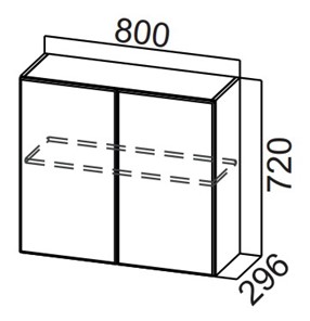 Распашной кухонный шкаф Стайл, Ш800/720, МДФ в Симферополе