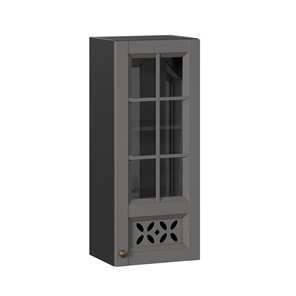 Шкаф навесной Амели-3 400 высокий со стеклом ЛД 299.420.000.042, Черный/Оникс серый в Симферополе