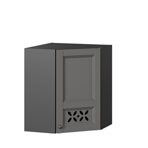 Настенный шкаф Амели-3 угловой 600 ЛД 299.610.000.056, Черный/Оникс серый в Симферополе