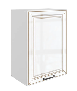 Кухонный шкаф Атланта L500 Н720 (1 дв. гл.) эмаль (белый/белый глянец патина золото) в Симферополе