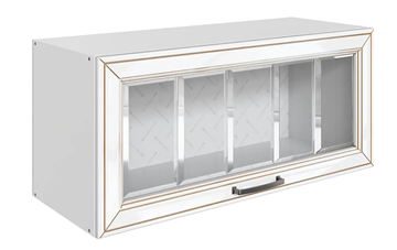 Кухонный шкаф Атланта L800 Н360 (1 дв. рам.) эмаль (белый/белый глянец патина золото) в Симферополе